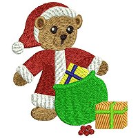 Embroidery design of a christmas bear