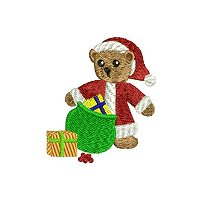 Embroidery design of a christmas bear