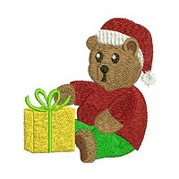 Embroidery design of a christmas bear
